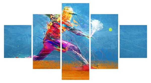 Obraz - Malowany tenisista (125x70 cm)
