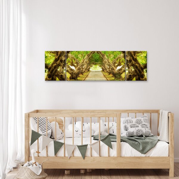 Obraz - Żywy tunel plumerii (170x50 cm)