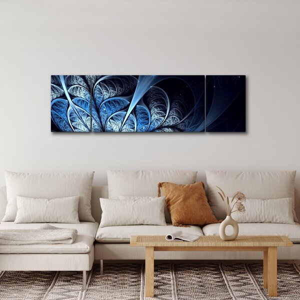 Obraz ciemnoniebieskiego kwiatu (170x50 cm)