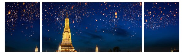 Obraz - Lampiony szczęścia, Bangkok (170x50 cm)