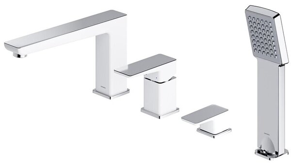 Bateria wannowa natynkowa OMNIRES Parma PM7432CRB 4-otworowa Biały-chrom