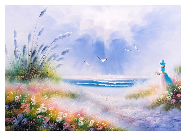 Obraz - Romantyczna plaża, obraz olejny (70x50 cm)