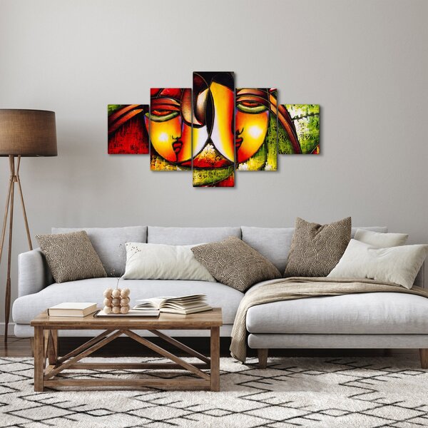 Obraz - Obraz olejny, abstrakcyjne twarze (125x70 cm)