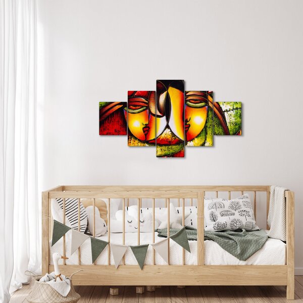 Obraz - Obraz olejny, abstrakcyjne twarze (125x70 cm)