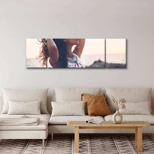 Obraz kobiety na plaży (170x50 cm)