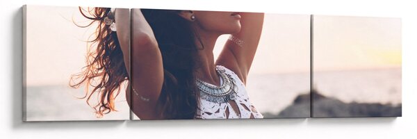 Obraz kobiety na plaży (170x50 cm)