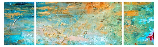 Obraz niebieskiej abstrakcji (170x50 cm)