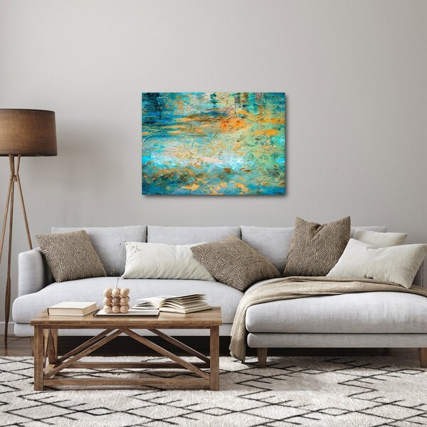 Obraz niebieskiej abstrakcji (70x50 cm)