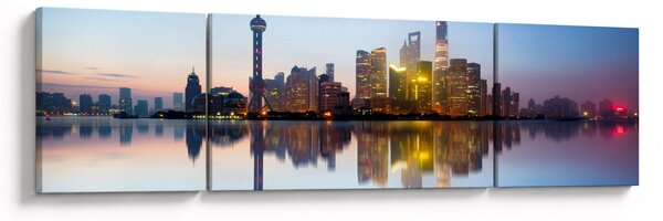 Obraz porannego nieba nad Szanghajem (170x50 cm)