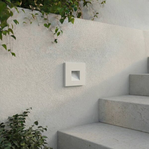 Lindby – oprawa wpuszczana ścienna LED Alune, biała, kątowa, 8 x cm, IP65 Alune, biały / opal, aluminium, nowoczesny