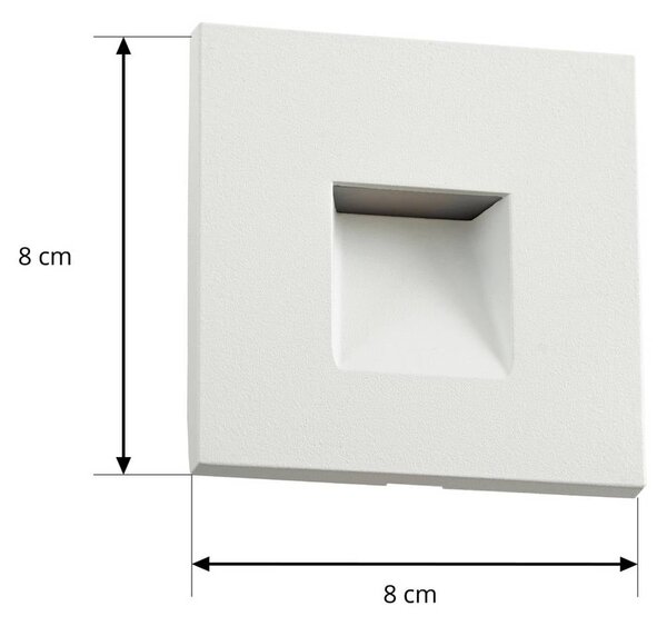 Lindby – oprawa wpuszczana ścienna LED Alune, biała, kątowa, 8 x cm, IP65 Alune, biały / opal, aluminium, nowoczesny