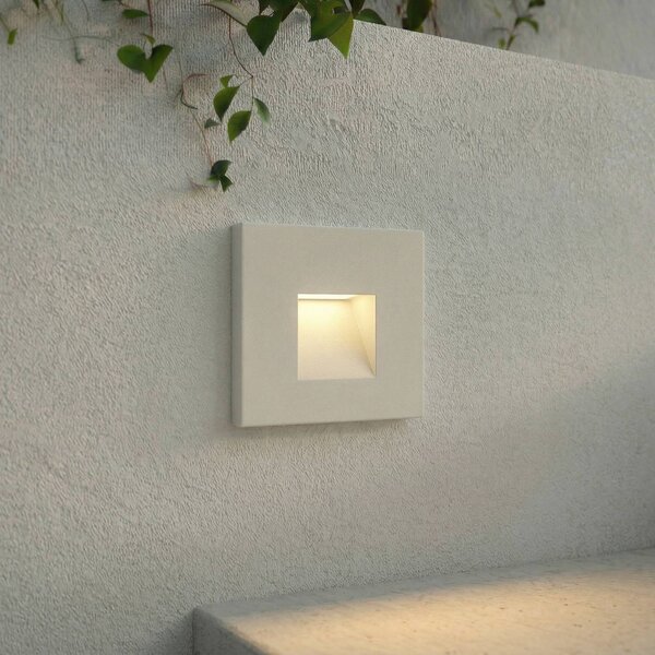 Lindby – oprawa wpuszczana ścienna LED Alune, biała, kątowa, 8 x cm, IP65 Alune, biały / opal, aluminium, nowoczesny