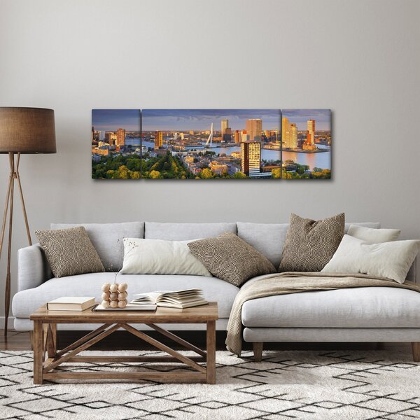 Obraz - Panorama Rotterdamu, Holandia (170x50 cm)