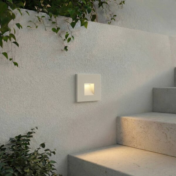 Lindby – oprawa wpuszczana ścienna LED Alune, biała, kątowa, 8 x cm, IP65 Alune, biały / opal, aluminium, nowoczesny