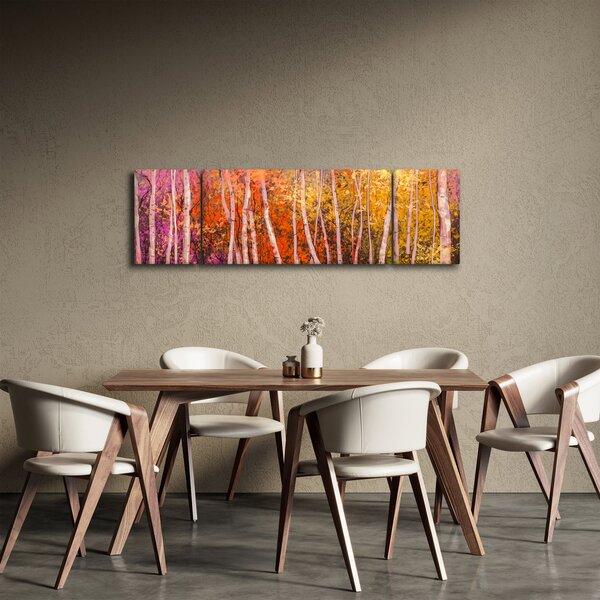 Obraz kolorowego lasu (170x50 cm)