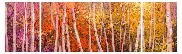 Obraz kolorowego lasu (170x50 cm)