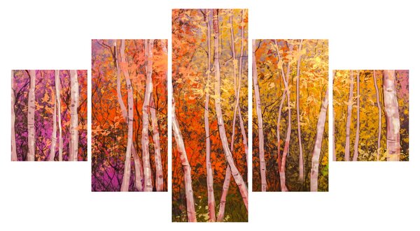 Obraz kolorowego lasu (125x70 cm)
