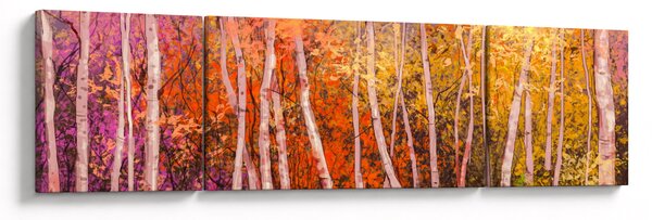 Obraz kolorowego lasu (170x50 cm)