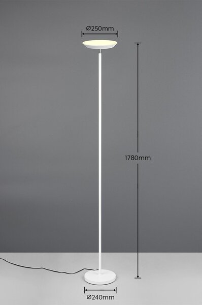 Biała lampa stojąca LED (wysokość 178 cm) Specter – Reality