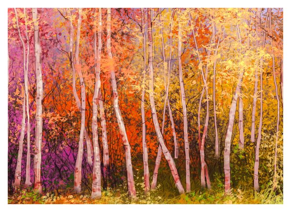 Obraz kolorowego lasu (70x50 cm)