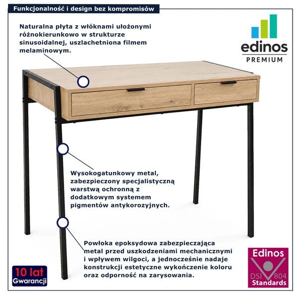 Nowoczesne biurko z szufladami dąb artisan M0-M11
