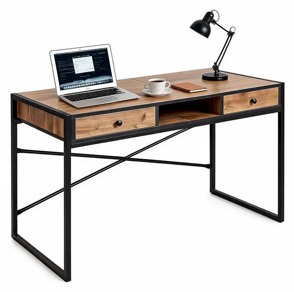 Nowoczesne loftowe biurko w kolorze dąb craft G4-H05