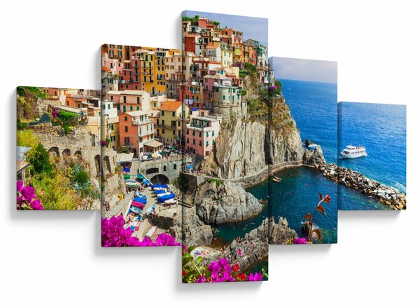 Obraz - Włoska wioska Manarola (125x70 cm)