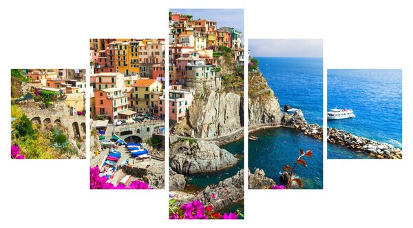 Obraz - Włoska wioska Manarola (125x70 cm)