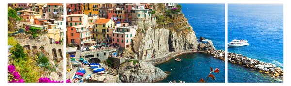 Obraz - Włoska wioska Manarola (170x50 cm)