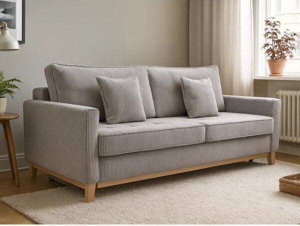 Sofa Artemis 214 cm sztruksowa rozkÅadana z pojemnikiem, Lincoln 86