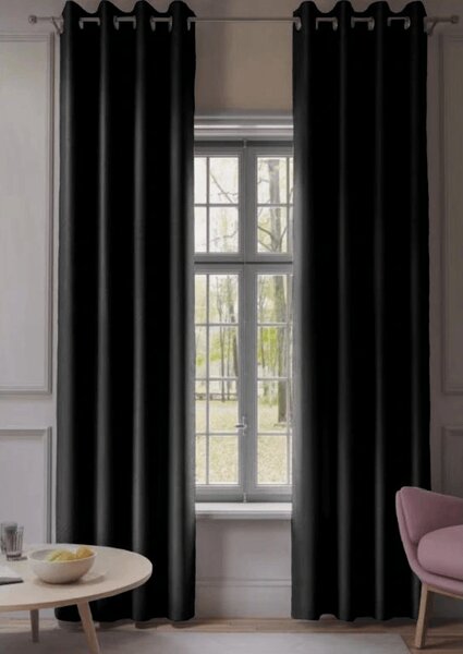2x czarna zasłona OXFORD 140x250 cm