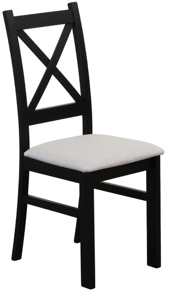 Zestaw stół 100x70 Czarny/Dąb lefkas z 4 krzesłami Czarny/Beż K004-4