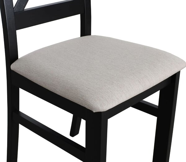 Zestaw stół 100x70 Czarny/Dąb lefkas z 4 krzesłami Czarny/Beż K004-4