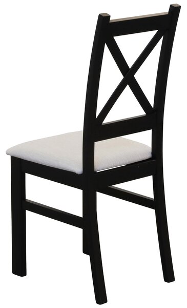 Zestaw stół 100x70 Czarny/Dąb lefkas z 4 krzesłami Czarny/Beż K004-4