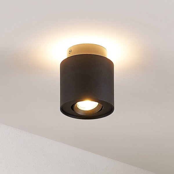 Arcchio lampa sufitowa Walisa, Ø 10 cm, czarny, metal, GU10 Walisa Arcchio, możliwość ściemniania, czarny, salon / jadalnia, aluminium, nowoczesny