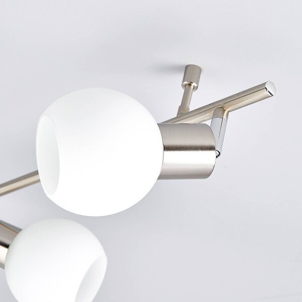 Reflektor sufitowy Elaina Lindby, możliwość ściemniania, aluminiowy / szary / cynkowy, salon / jadalnia, metal, nowoczesny