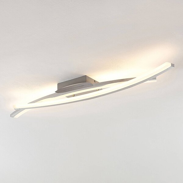 Lampa sufitowa LED Elarit Lindby, możliwość ściemniania, chromowy / srebrny, salon / jadalnia, metal, nowoczesny