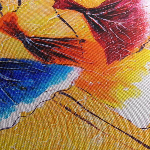 Obraz - Obraz olejny, baletki (z zegarem) (90x30 cm)