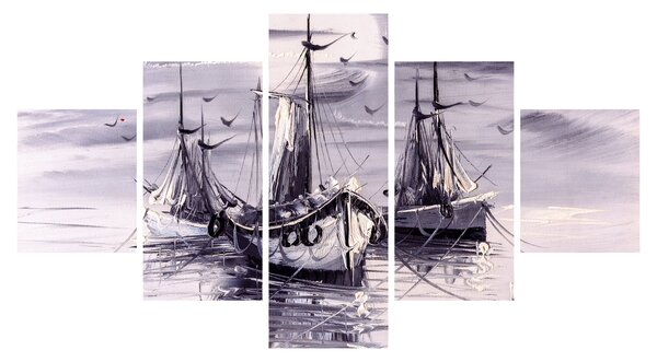 Obraz - Port, obraz olejny (125x70 cm)