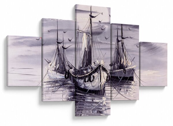 Obraz - Port, obraz olejny (125x70 cm)