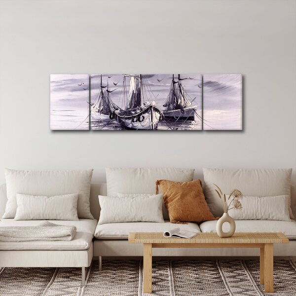 Obraz - Port, obraz olejny (170x50 cm)