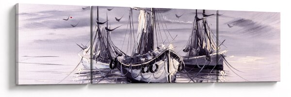 Obraz - Port, obraz olejny (170x50 cm)