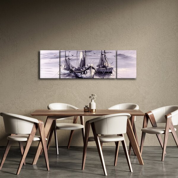 Obraz - Port, obraz olejny (170x50 cm)