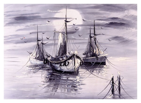 Obraz - Port, obraz olejny (70x50 cm)