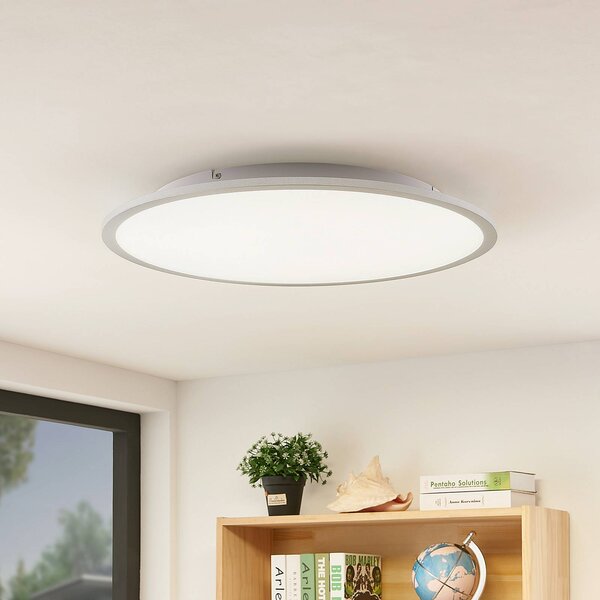 Lampa sufitowa LED Narima Lindby, aluminiowy / szary / cynkowy, kuchnia, tworzywo sztuczne, nowoczesny
