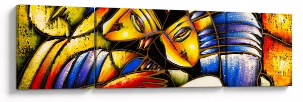 Obraz - Obraz olejny, kochankowie (170x50 cm)