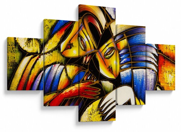 Obraz - Obraz olejny, kochankowie (125x70 cm)