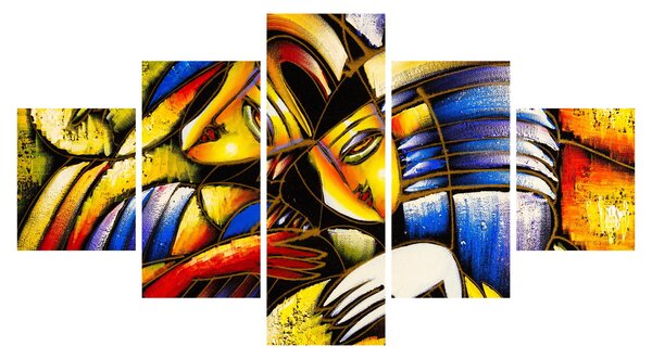 Obraz - Obraz olejny, kochankowie (125x70 cm)