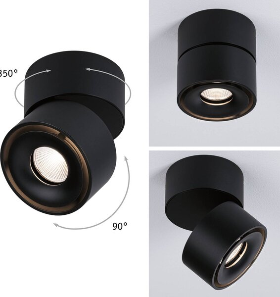 Paulmann Spircle oprawa natynkowa downlight czarna, czarny, salon / jadalnia, aluminium, nowoczesny