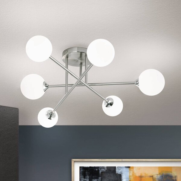 ORION Lampa sufitowa Snowwhite, możliwość ściemniania, aluminiowy / szary / cynkowy, salon / jadalnia, metal, nowoczesny